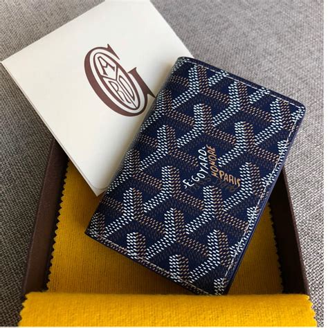 goyard blue wallet men's.